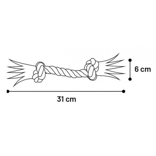 ИГРУШКА JIM ВЕРЕВКА С 2 УЗЛАМИ, МЯТНЫЙ ЗЕЛЕНЫЙ M (31 см)