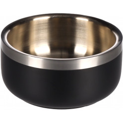 Миска для корма и воды Lora, круглая, черная & серебристая (13,7 см / 775 мл)